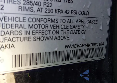 2019 Audi Q8 55 Premium z USA, uszkodzony, nr VIN WA1EVAF14KD030184